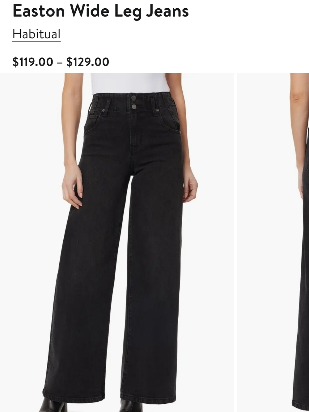 Habitual Easton Wide Leg Jeans - Black